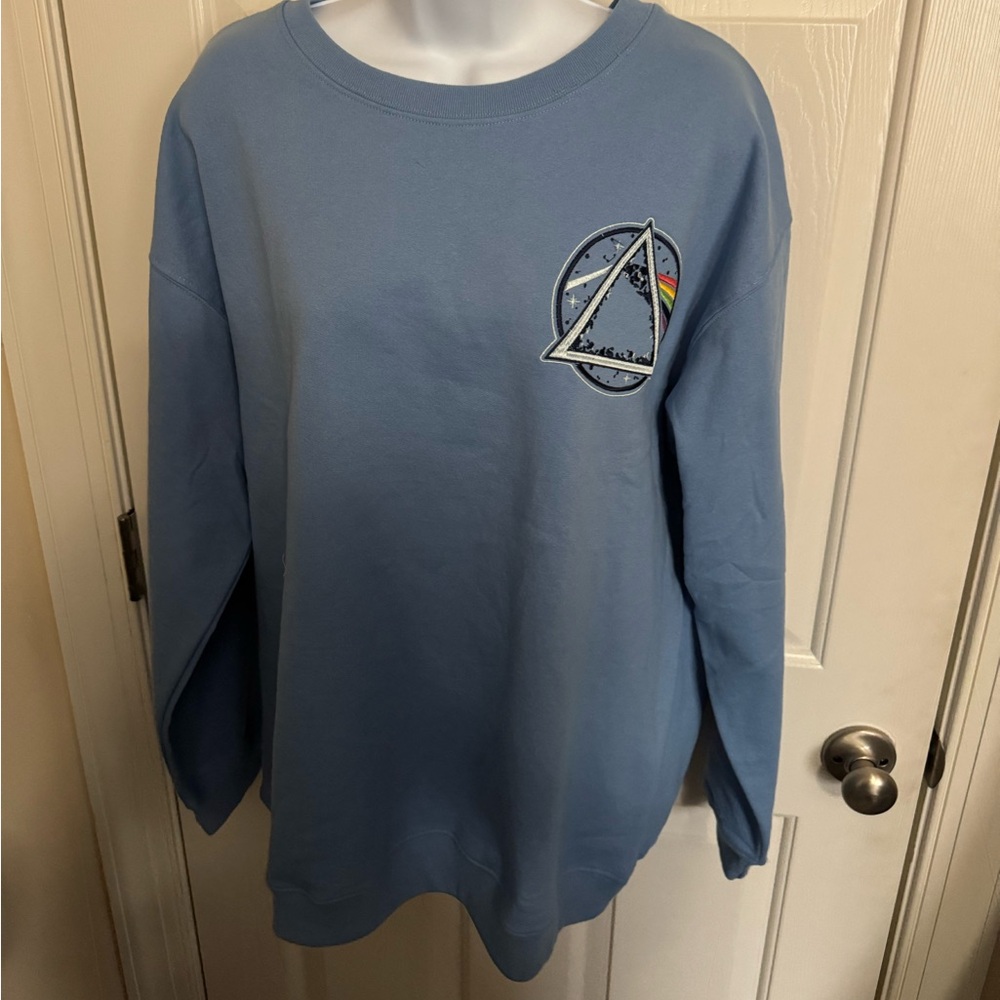 Pink Floyd Large Chambray Blue Multicolor Sweatshirt New With Tags Fan Gift $56